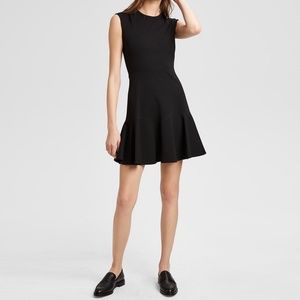 Theory Ponte Essential Flare Dress in Black